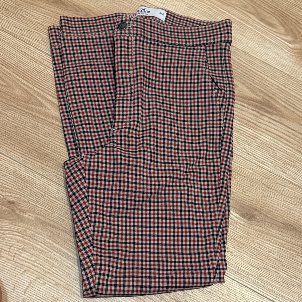 Hollister Checkered Red and Blue Pants